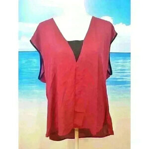 FOREVER 21 Womans BURGUNDY WINE shirt TUNIC Top Lightweight size 1x XL